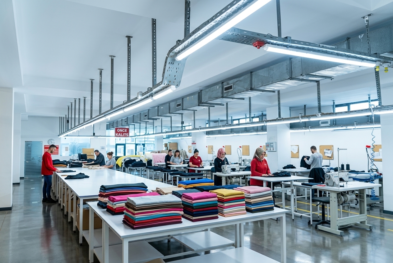Mersel Textile modern and clean apparel production hall